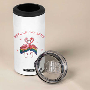 Funny Flamingos Woke Up Gay Again 4 in 1 Can Cooler Tumbler Gift For Queer Bird Lovers TS12 Print Your Wear