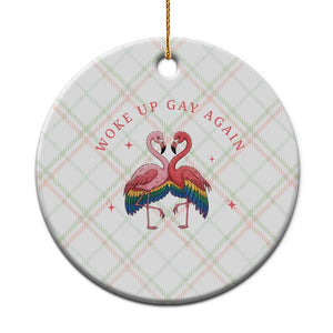 Funny Flamingos Woke Up Gay Again Ceramic Ornament Gift For Queer Bird Lovers TS12 1pc Christmas Plaid Print Your Wear