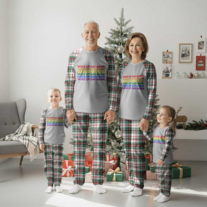 Woke Up Gay Again Plaid Pajama Set Funny LGBTQ Rainbow Typography TS12 Christmas Plaid Print Your Wear