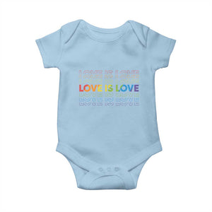Love Is Love Rainbow Typography Baby Onesie LGBTQ Support Gift TS12 Light Blue Print Your Wear