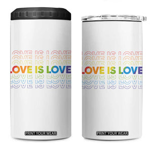 Love Is Love Rainbow Typography 4 in 1 Can Cooler Tumbler LGBTQ Support Gift TS12 One Size: 16 oz White Print Your Wear