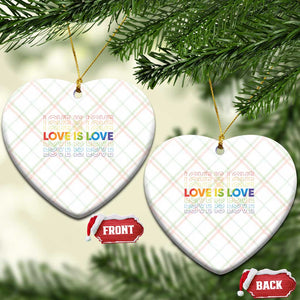 Love Is Love Rainbow Typography Ceramic Ornament LGBTQ Support Gift TS12 Print Your Wear