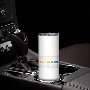 Love Is Love Rainbow Typography Skinny Tumbler LGBTQ Support Gift TS12 Print Your Wear