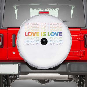 Love Is Love Rainbow Typography Spare Tire Cover LGBTQ Support Gift TS12 White Print Your Wear