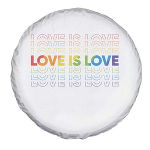 Love Is Love Rainbow Typography Spare Tire Cover LGBTQ Support Gift TS12 Print Your Wear
