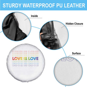 Love Is Love Rainbow Typography Spare Tire Cover LGBTQ Support Gift TS12 Print Your Wear