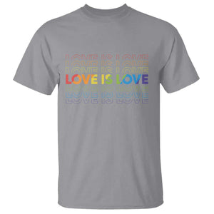 Love Is Love Rainbow Typography T Shirt LGBTQ Support Gift TS12 Sport Gray Print Your Wear