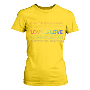 Love Is Love Rainbow Typography T Shirt For Women LGBTQ Support Gift TS12 Daisy Print Your Wear