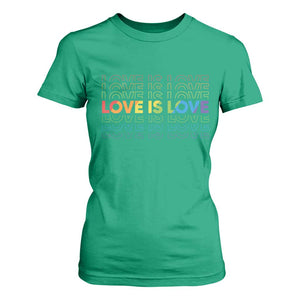 Love Is Love Rainbow Typography T Shirt For Women LGBTQ Support Gift TS12 Irish Green Print Your Wear