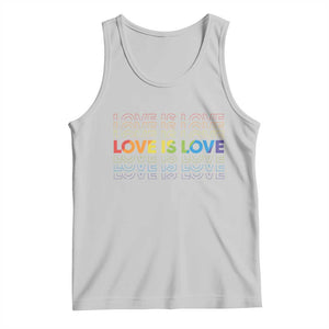 Love Is Love Rainbow Typography Tank Top LGBTQ Support Gift TS12 Ash Print Your Wear