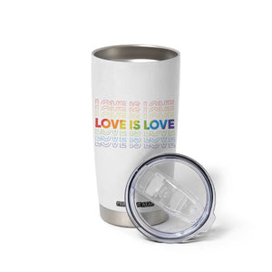 Love Is Love Rainbow Typography Tumbler Cup LGBTQ Support Gift TS12 Print Your Wear