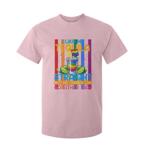 I Like My Tequila Straight But My Friends Go Either Way T Shirt For Kid Funny LGBTQ Drinking TS12 Light Pink Print Your Wear