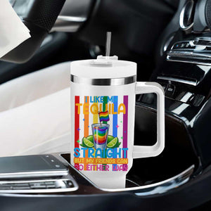I Like My Tequila Straight But My Friends Go Either Way Tumbler With Handle Funny LGBTQ Drinking TS12 Print Your Wear