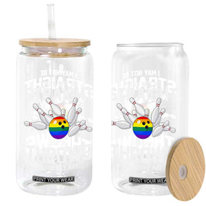 Funny LGBTQ Bowling Glass Can I May Not Be Straight But My Throws Are