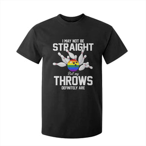 Funny LGBTQ Bowling T Shirt For Kid I May Not Be Straight But My Throws Are