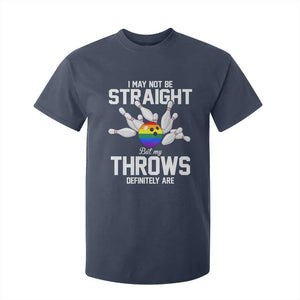 Funny LGBTQ Bowling T Shirt For Kid I May Not Be Straight But My Throws Are