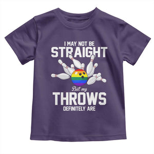 Funny LGBTQ Bowling Toddler T Shirt I May Not Be Straight But My Throws Are