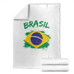 Vintage Brasil Flag Throw Blanket Brazilian Heritage Pride