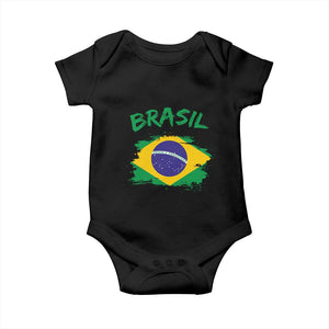 Vintage Brasil Flag Baby Onesie Brazilian Heritage Pride