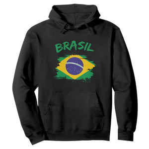 Vintage Brasil Flag Hoodie Brazilian Heritage Pride
