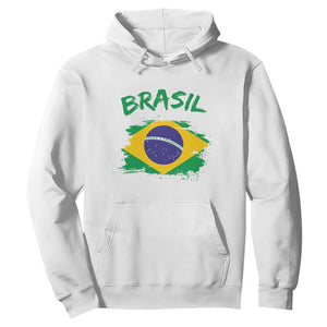 Vintage Brasil Flag Hoodie Brazilian Heritage Pride