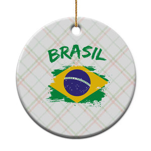 Vintage Brasil Flag Ceramic Ornament Brazilian Heritage Pride