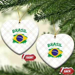 Vintage Brasil Flag Ceramic Ornament Brazilian Heritage Pride