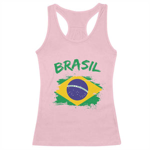 Vintage Brasil Flag Racerback Tank Top Brazilian Heritage Pride