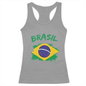 Vintage Brasil Flag Racerback Tank Top Brazilian Heritage Pride