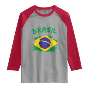 Vintage Brasil Flag Raglan Shirt Brazilian Heritage Pride