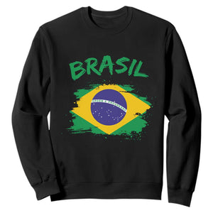 Vintage Brasil Flag Sweatshirt Brazilian Heritage Pride