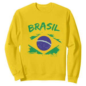 Vintage Brasil Flag Sweatshirt Brazilian Heritage Pride