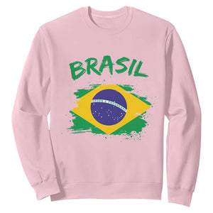 Vintage Brasil Flag Sweatshirt Brazilian Heritage Pride