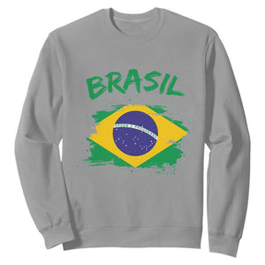 Vintage Brasil Flag Sweatshirt Brazilian Heritage Pride