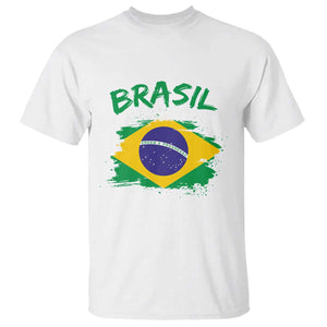Vintage Brasil Flag T Shirt Brazilian Heritage Pride
