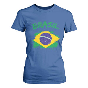 Vintage Brasil Flag T Shirt For Women Brazilian Heritage Pride