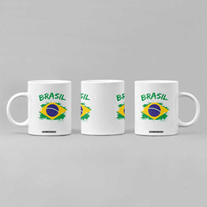 Vintage Brasil Flag Coffee Mug Brazilian Heritage Pride