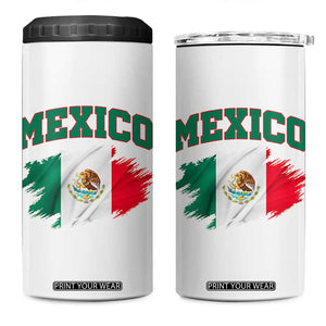 Retro Vintage Mexico Flag 4 in 1 Can Cooler Tumbler Mexican Pride Gift