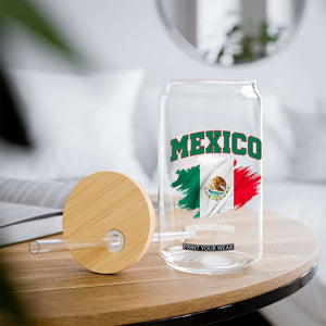 Retro Vintage Mexico Flag Glass Can Mexican Pride Gift