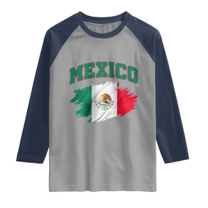 Retro Vintage Mexico Flag Raglan Shirt Mexican Pride Gift