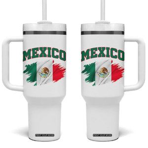 Retro Vintage Mexico Flag Tumbler With Handle Mexican Pride Gift