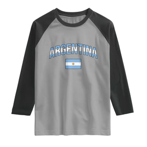 Throwback Argentina Pride Raglan Shirt Vintage Flag Heritage Gift