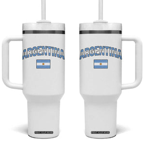 Throwback Argentina Pride Tumbler With Handle Vintage Flag Heritage Gift