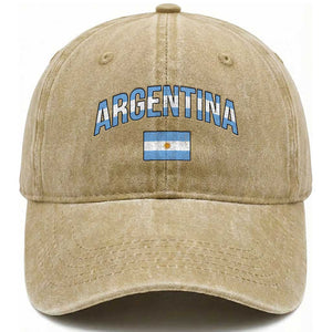Throwback Argentina Pride Washed Cotton Baseball Cap Vintage Flag Heritage Gift