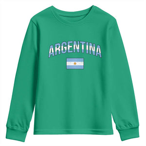 Throwback Argentina Pride Youth Sweatshirt Vintage Flag Heritage Gift