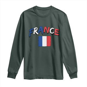 Vintage France Flag French Heritage Graphic Long Sleeve Shirt