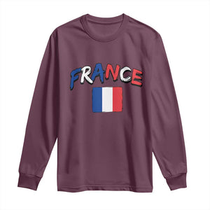Vintage France Flag French Heritage Graphic Long Sleeve Shirt