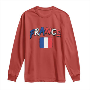 Vintage France Flag French Heritage Graphic Long Sleeve Shirt