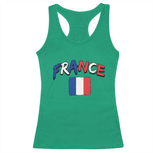 Vintage France Flag French Heritage Graphic Racerback Tank Top