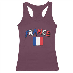 Vintage France Flag French Heritage Graphic Racerback Tank Top